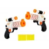 LEAN TOYS Zestaw 2 Blasterów Piankowych z 20 Pociskami Przyssawkowymi - Ręczne Zabawki Strzeleckie na Sprężynę dla Dzieci 6+