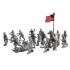 LEAN TOYS Duży Zestaw Wojskowy 100 Elementów Żołnierze Flagi