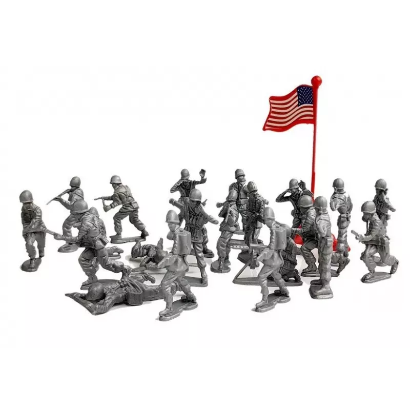 LEAN TOYS Duży Zestaw Wojskowy 100 Elementów Żołnierze Flagi