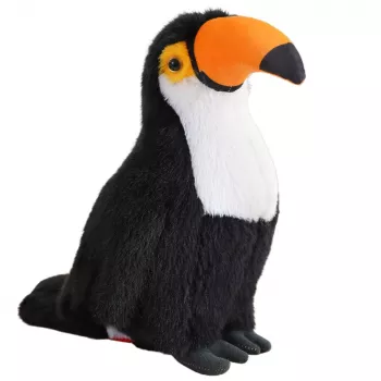 LEAN TOYS Pluszowa Zabawka Mascot Przytulanka Tukana Czarno-Biała 30cm