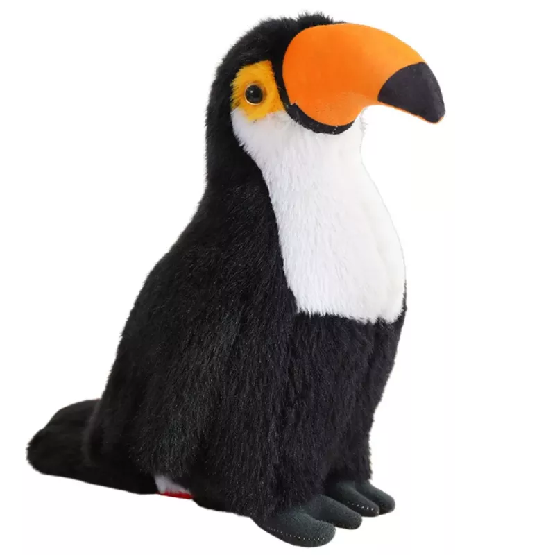 LEAN TOYS Pluszowa Zabawka Mascot Przytulanka Tukana Czarno-Biała 30cm