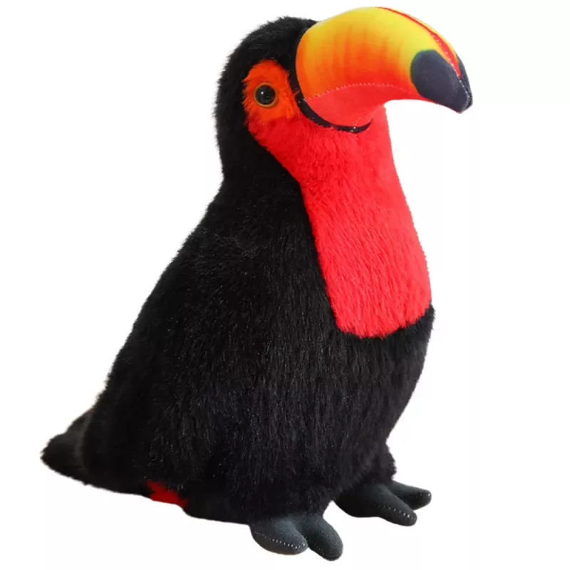 LEAN TOYS Pluszowy Tukan Ptak Pluszowa Zabawka Mascot Przytulanka Czerwony 30cm
