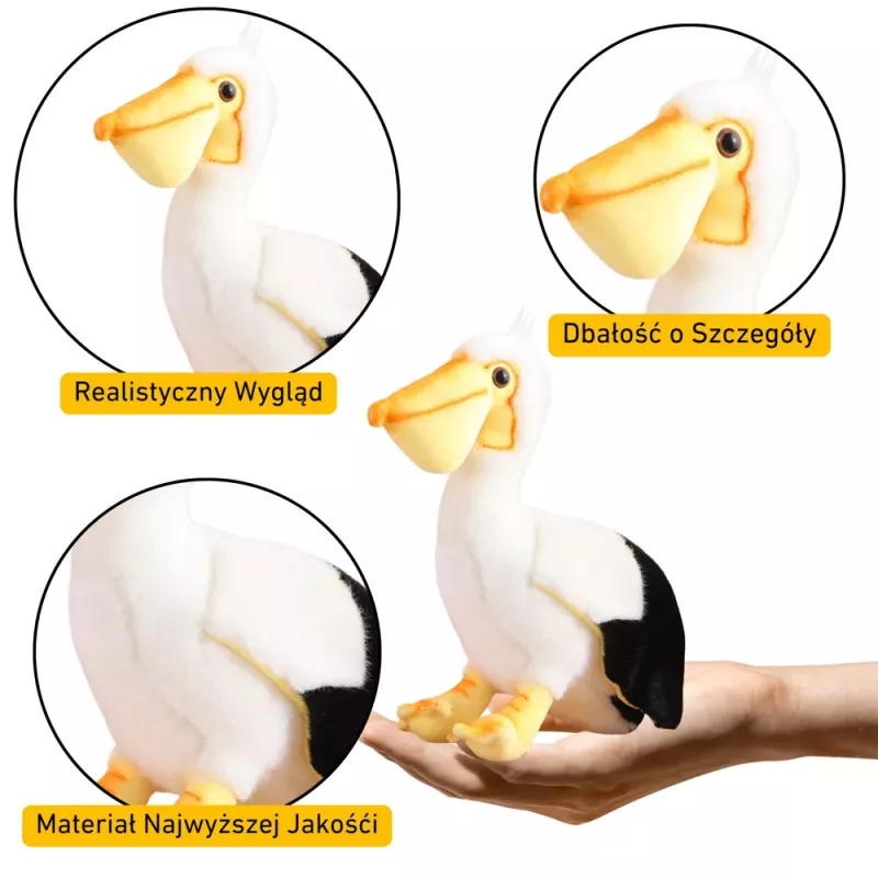 LEAN TOYS Pluszowy Pelikan Ptak Mascot Przytulanka 24cm