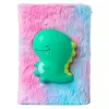 LEAN Plush Notebook Lined With Green Dinosaur 3D Colorful