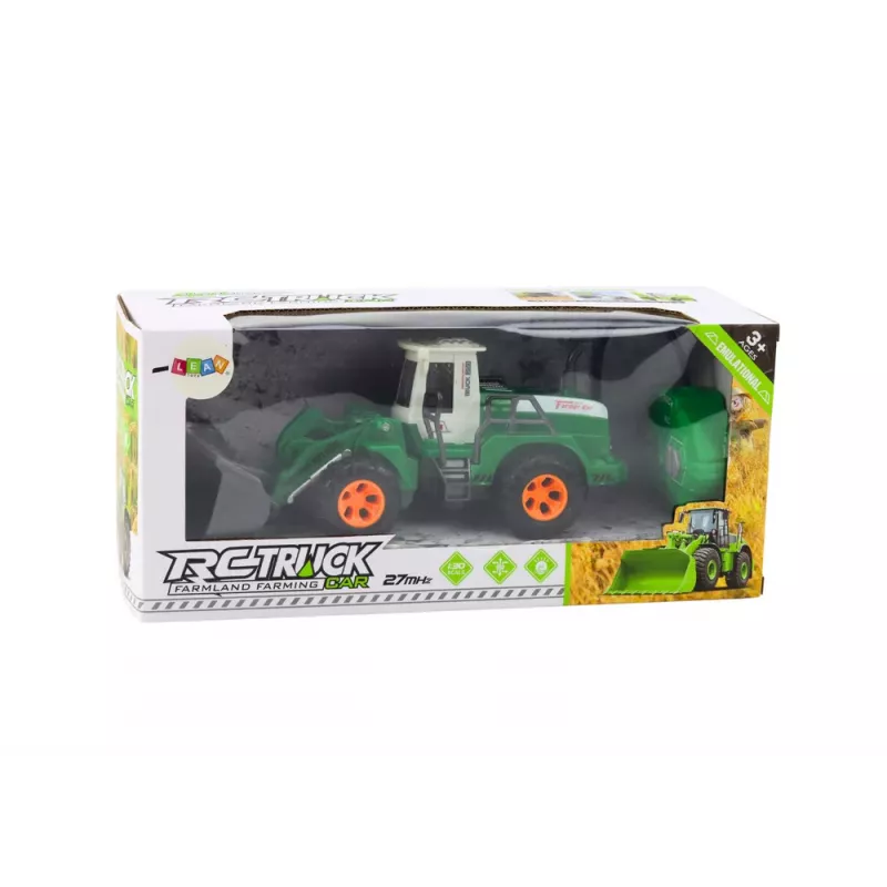 LEAN TOYS Koparko-ładowarka R/C Zdalnie Sterowana z Podnoszonym Ramieniem Zielona
