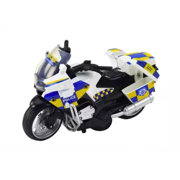 LEAN TOYS Policyjny Motocykl z Napędem Ciernym, Światłami i Dźwiękiem na Baterie