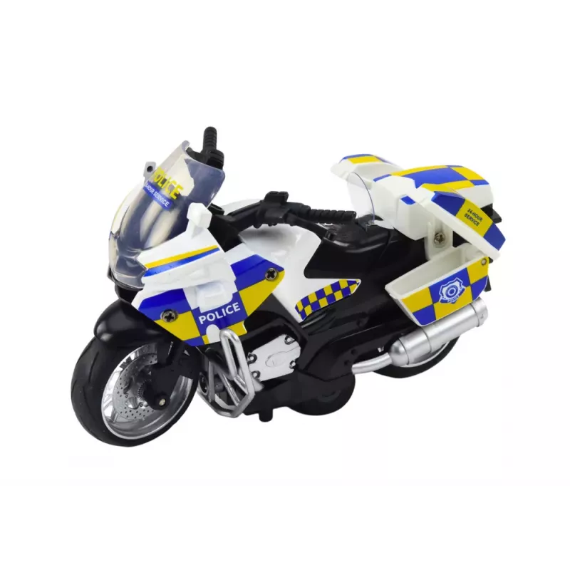 LEAN TOYS Policyjny Motocykl z Napędem Ciernym, Światłami i Dźwiękiem na Baterie