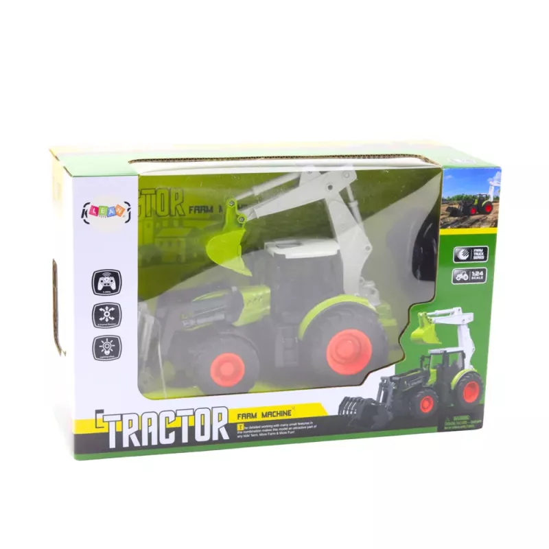 LEAN TOYS Ciągnik Rolniczy z Obrotową Łyżką i Koparką 2w1 Zdalnie Sterowany 2.4G