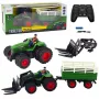 LEAN TOYS RC Pilotowany Rolniczy Ciągnik z Przyczepą i Widłami Podwójne Koła
