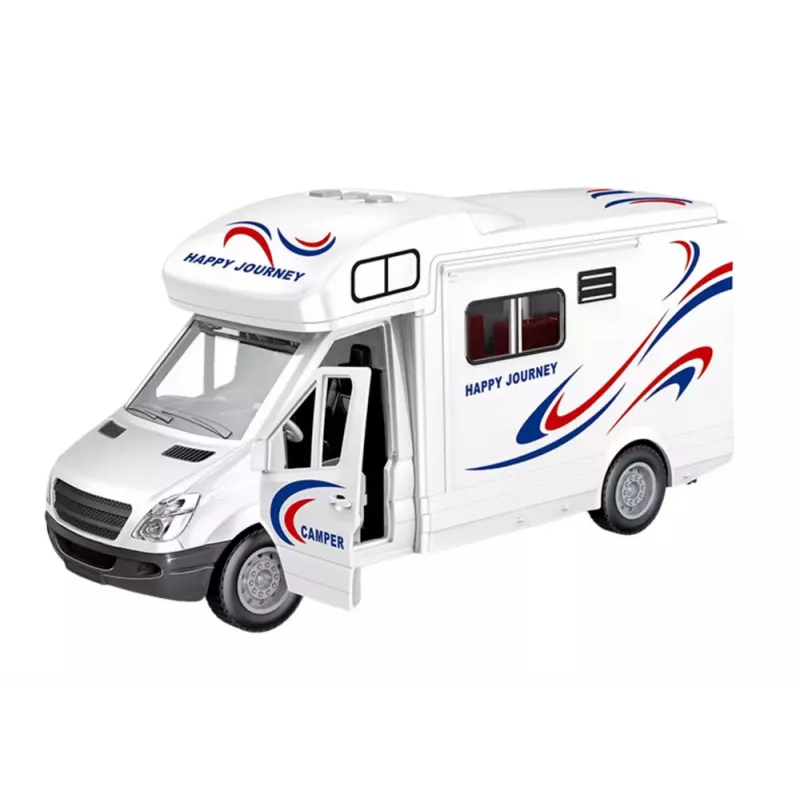 LEAN TOYS Car Camper Biały Światła Dźwięki Otwierane Drzwi