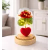 LEAN Eternal Rose in Dome with LED Lighting Red with Heart 14x8cm