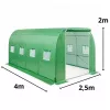 Tunel foliowy LEAN do ogrodu warzywnego z oknami, zielony UV 4x2,5x2 m 10 m²