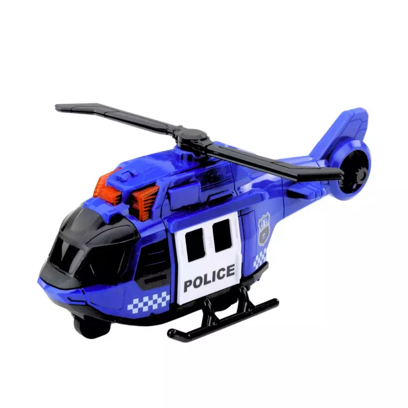 Zestaw LEAN TOYS Policja Ciężarówka Helikopter Samochód z Dźwiękami i Światłami