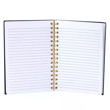 LEAN Notesznik w Linie z Łatkami Usta Szminka Brokat Czarny A5 80 Kartek