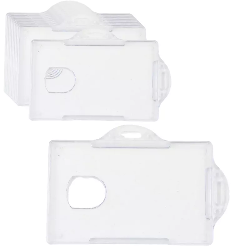 LEAN Poziomy etui na karty ID, twardy plastik, przezroczysty, 10 szt.