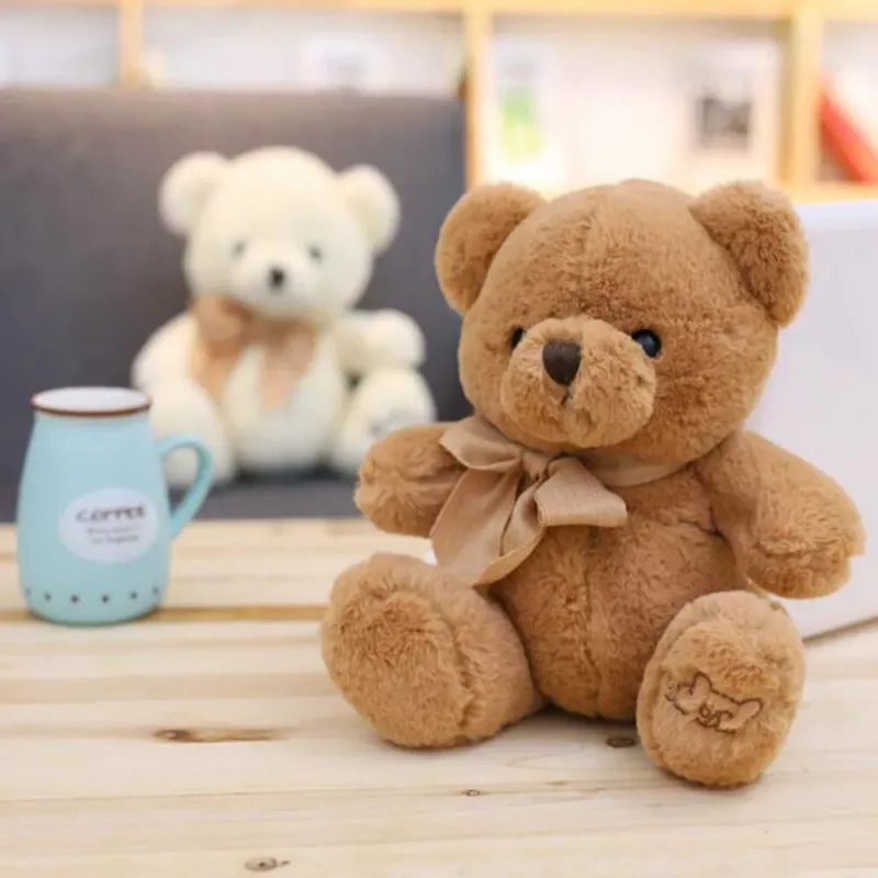 LEAN TOYS Pluszowa Maskotka Przytulanka Duży Miś z Kokardą Brązowy 40cm