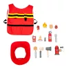 LEAN TOYS Zestaw Strażaka Akcesoria Strażackie Drewno 14 El