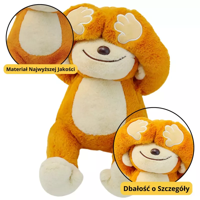 LEAN TOYS Pluszowa maskotka Małpka z magnesami Brązowa 23cm