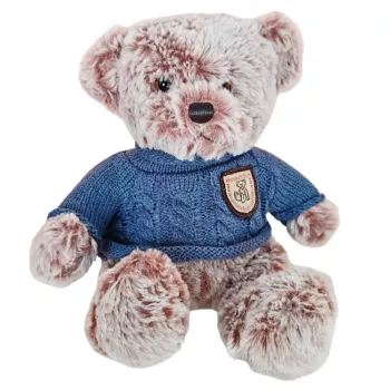 LEAN TOYS Pluszowa Maskotka Przytulanka Miś Szary Niebieski Sweter 21cm