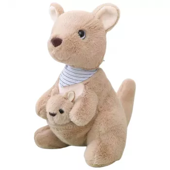 LEAN TOYS Pluszowa Maskotka Kangur z Młodym 23cm