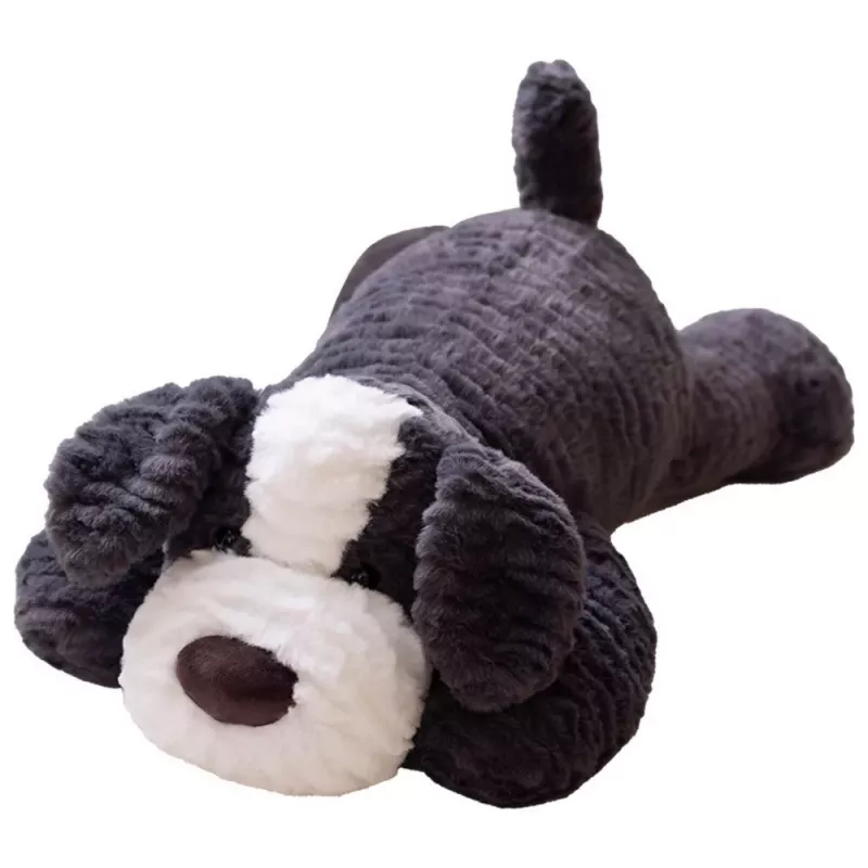 LEAN TOYS Pluszowa Maskotka Przytulanka Pies Ciemnoszary 30cm