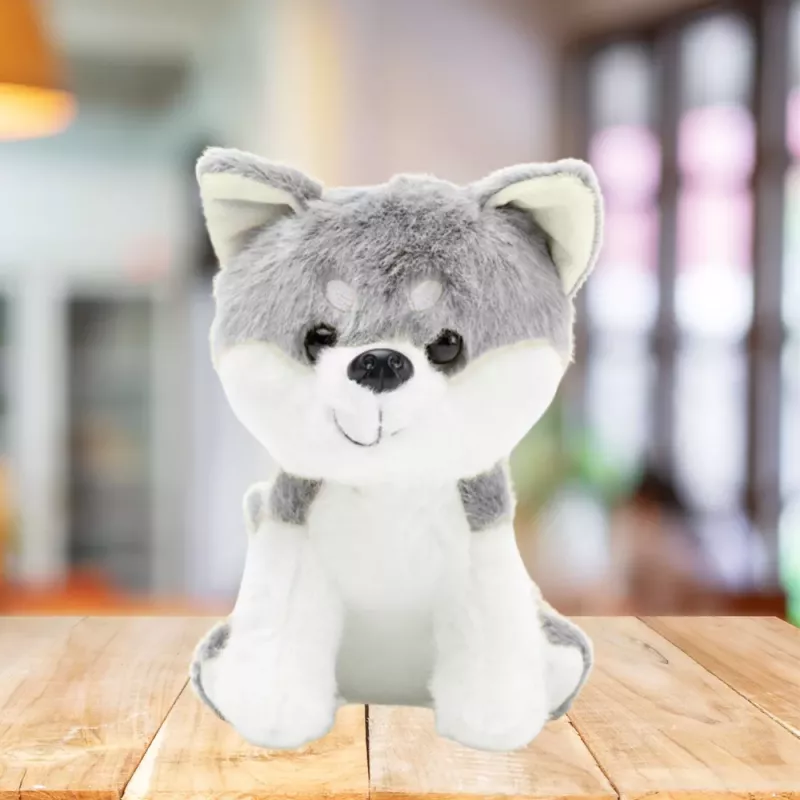 LEAN TOYS Pluszowa Maskotka Przytulanka Wilk Biały Szary 20cm