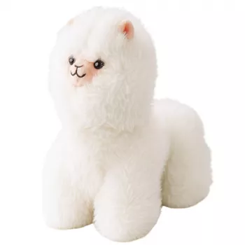 LEAN TOYS Pluszowa zabawka Przytulanka Lama Biała 40 x 40 cm