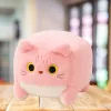LEAN TOYS Pluszowa Maskotka Przytulanka Kot Kostka Różowy 18cm