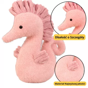 LEAN TOYS Pluszowa Maskotka Przytulanka Konik Wodny Różowy 25cm