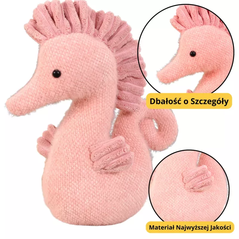 LEAN TOYS Pluszowa Maskotka Przytulanka Konik Wodny Różowy 25cm