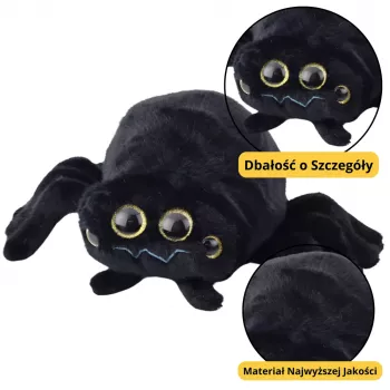 LEAN TOYS Pluszowa Maskotka Przytulanka Owad Pająk Czarny 30cm