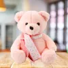 LEAN TOYS Pluszowa Maskotka Przytulanka Miś z Szalikiem Różowy 35cm
