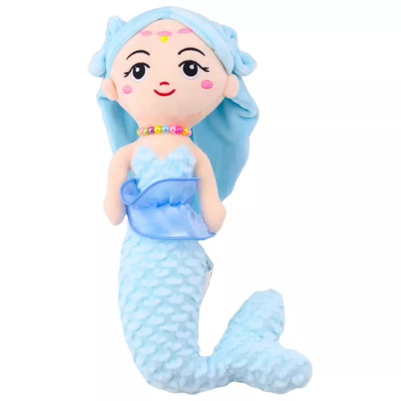LEAN TOYS Pluszowa Syrenka z Koralowcami Przytulanka Niebieska 32cm