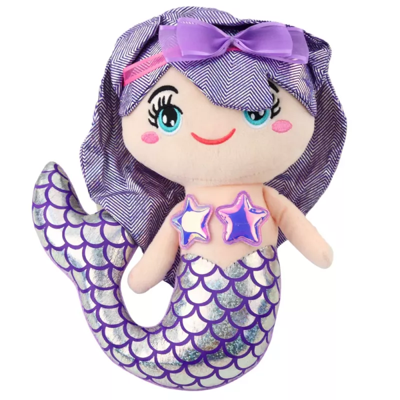 LEAN TOYS Pluszowa Syrenka Przytulanka Holograficzny Ogon Fioletowa 25cm