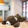 LEAN TOYS Pluszowa Zabawka Przytulanka Leżący Brązowy Miś 30cm