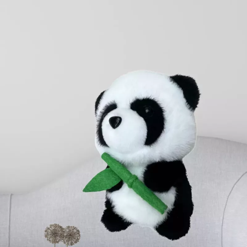 LEAN TOYS Pluszowa Maskotka Panda z Bambusem 18cm
