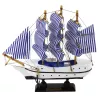 LEAN TOYS Kolekcjonerski Model Ozdobny Żaglowiec Biało-Niebieski 18x17cm