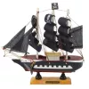 LEAN TOYS Collectible Model Decorative Pirate Sailing Ship Black 20x20cm