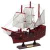 LEAN TOYS Kolekcjonerski Dekoracyjny Model Żaglowca Czerwony 24x23cm