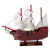 LEAN TOYS Kolekcjonerski Dekoracyjny Model Żaglowca Czerwony 24x23cm