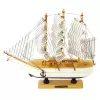 LEAN TOYS Model Kolekcjonerski Ozdobny Trójmasztowy Żaglowiec Biały 24x23 cm