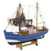 LEAN TOYS Kolekcjonerski Model Dekoracyjny Łodzi Rybackiej Niebieski 30x26cm
