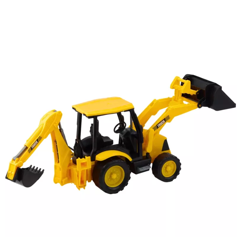 LEAN TOYS Koparka budowlana z napędem, ruchome dwa łyżki, żółta