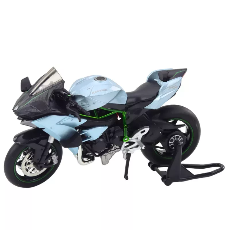 LEAN TOYS Sports Motorcycle Metal Lights Sounds Silver 1:12