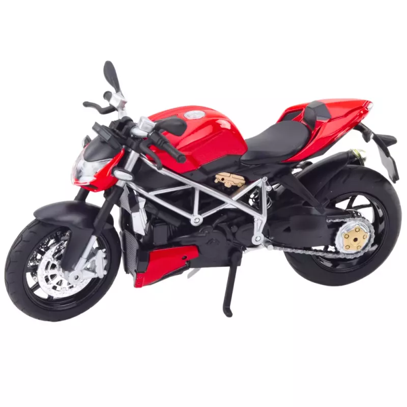 LEAN TOYS Sportowy Motocykl Metal Światła Dźwięki Srebrne Elementy Czerwony 1:12