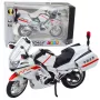 LEAN TOYS Motocykl Metalowy Światła Dźwięki Biały Czerwony Żółty Linie 1:12