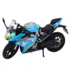 LEAN TOYS Sports Motorcycle Metal Lights Sounds Blue 1:12