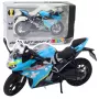 LEAN TOYS Sports Motorcycle Metal Lights Sounds Blue 1:12