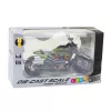 LEAN TOYS Motorcycle Chopper Metal Lights Sounds Black Green Elements 1:12