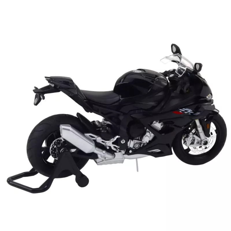 LEAN TOYS Sports Motorcycle Metal Lights Sounds Black S1000 1:12